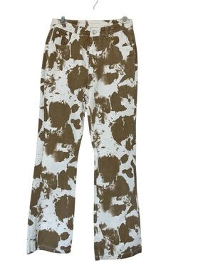 NWT Et Clet Midland Cow Print Bootcut Jeans Size L Costal Cowboy High Waist